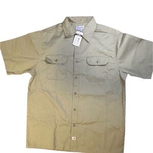 Carhartt Mens Short Sleeve Casual Work Shirt Khaki S223KHI Sz XL Regular Fit NWT